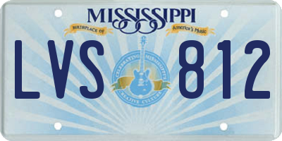 MS license plate LVS812