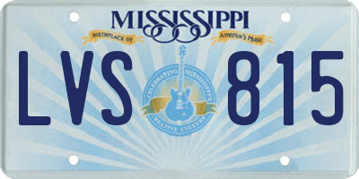 MS license plate LVS815