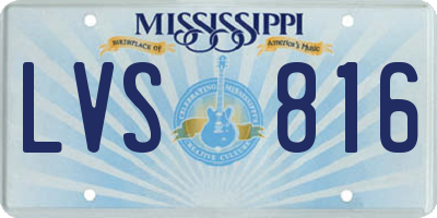 MS license plate LVS816