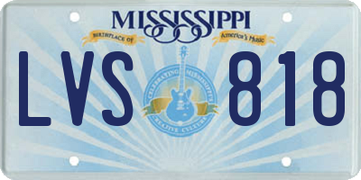 MS license plate LVS818