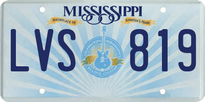 MS license plate LVS819
