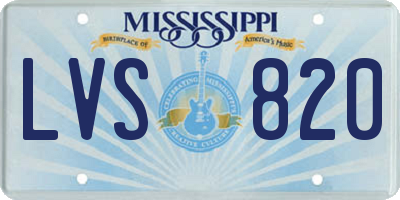 MS license plate LVS820