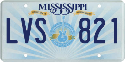 MS license plate LVS821