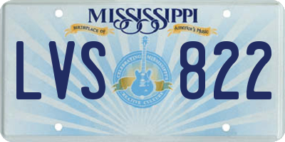 MS license plate LVS822