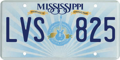 MS license plate LVS825