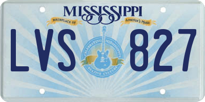 MS license plate LVS827