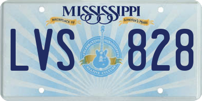 MS license plate LVS828