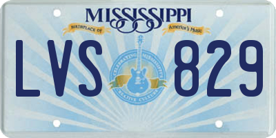 MS license plate LVS829