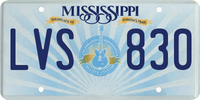 MS license plate LVS830