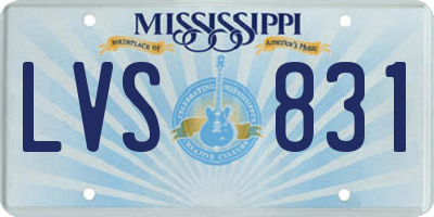 MS license plate LVS831