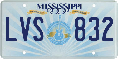 MS license plate LVS832
