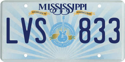 MS license plate LVS833