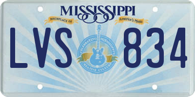 MS license plate LVS834
