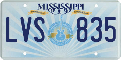 MS license plate LVS835