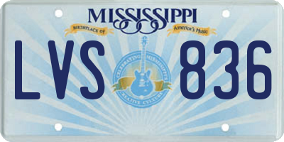 MS license plate LVS836