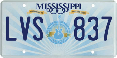 MS license plate LVS837
