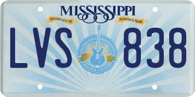 MS license plate LVS838