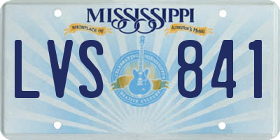 MS license plate LVS841