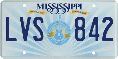 MS license plate LVS842