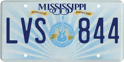 MS license plate LVS844