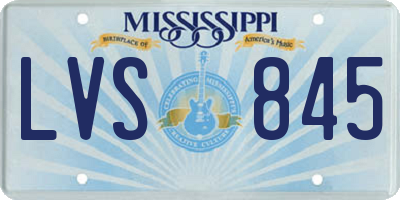 MS license plate LVS845