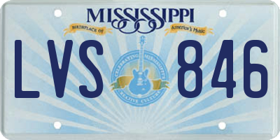 MS license plate LVS846