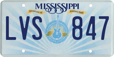 MS license plate LVS847