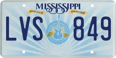 MS license plate LVS849