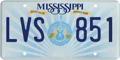 MS license plate LVS851