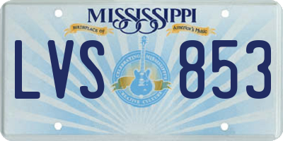 MS license plate LVS853