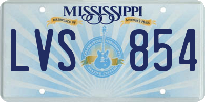 MS license plate LVS854