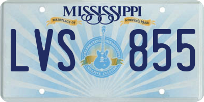 MS license plate LVS855
