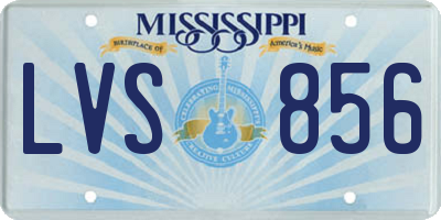 MS license plate LVS856