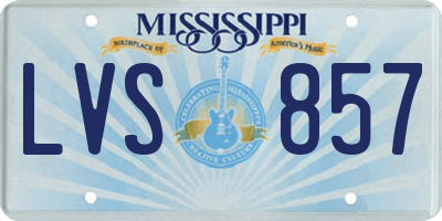 MS license plate LVS857