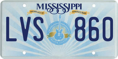 MS license plate LVS860