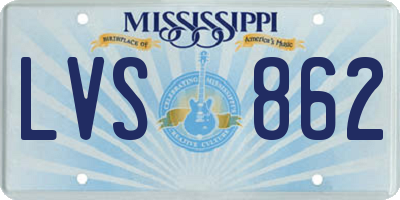 MS license plate LVS862