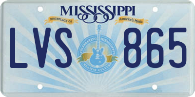MS license plate LVS865