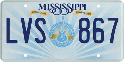 MS license plate LVS867
