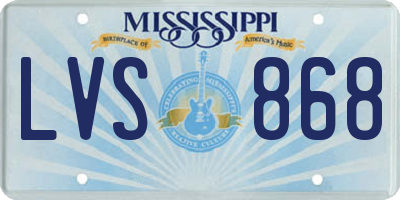 MS license plate LVS868