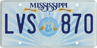 MS license plate LVS870