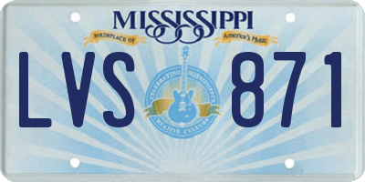 MS license plate LVS871