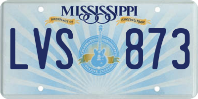 MS license plate LVS873