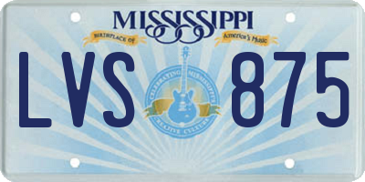 MS license plate LVS875
