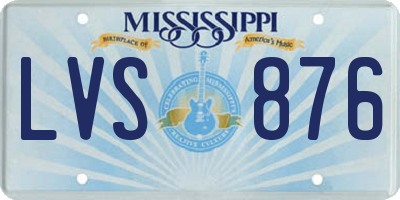 MS license plate LVS876