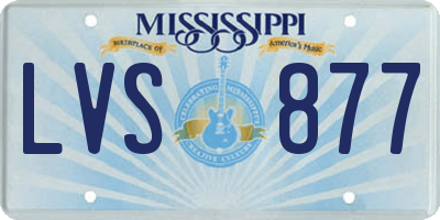 MS license plate LVS877