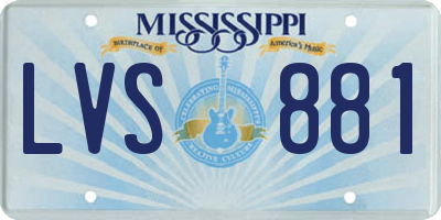 MS license plate LVS881