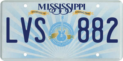 MS license plate LVS882