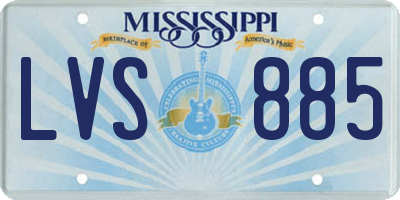 MS license plate LVS885