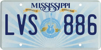 MS license plate LVS886