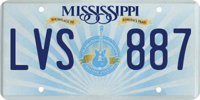 MS license plate LVS887